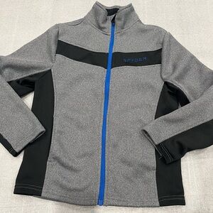 [Y10-12]Spyder Kids Gray and Black Full zip Jacket Sweatshirt